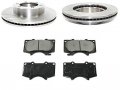 Front Ceramic Brake Pad And Rotor Kit Compatible With 2000-2006 Toyota Tundra 