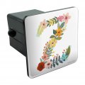 Letter Z Floral Monogram Initial Tow Trailer Hitch Cover Plug Insert