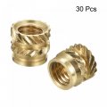 Uxcell Knurled Insert Nut M5 X 6mm L 7mm Od Female Thread Brass Embedding 30 Pcs