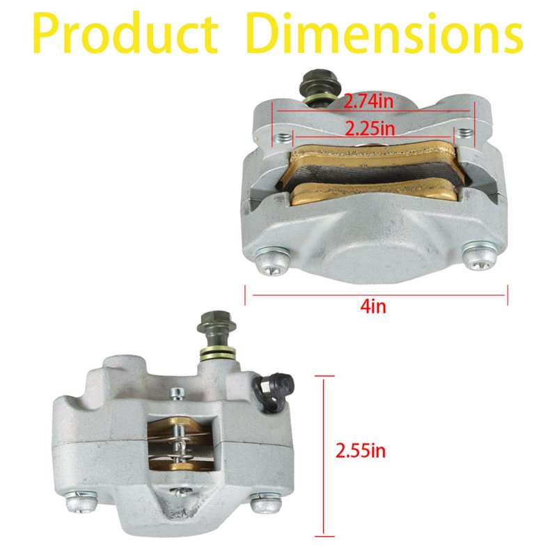 Front And Rear Brake Calipers With Pads Replacement For Arctic Cat 250 300 375 400 454 500 0402-011 0402-010 1996-2002