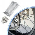 Uxcell 36pcs Silver Tone 4mm Thread Dia 170mm Length Motorcycle Wheel Spokes Protector With Nipples Metal Rims Cover