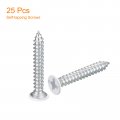 Uxcell St3 5x25mm White Screws Self Tapping 25pcs Flat Head Phillips Wood For Woodworking