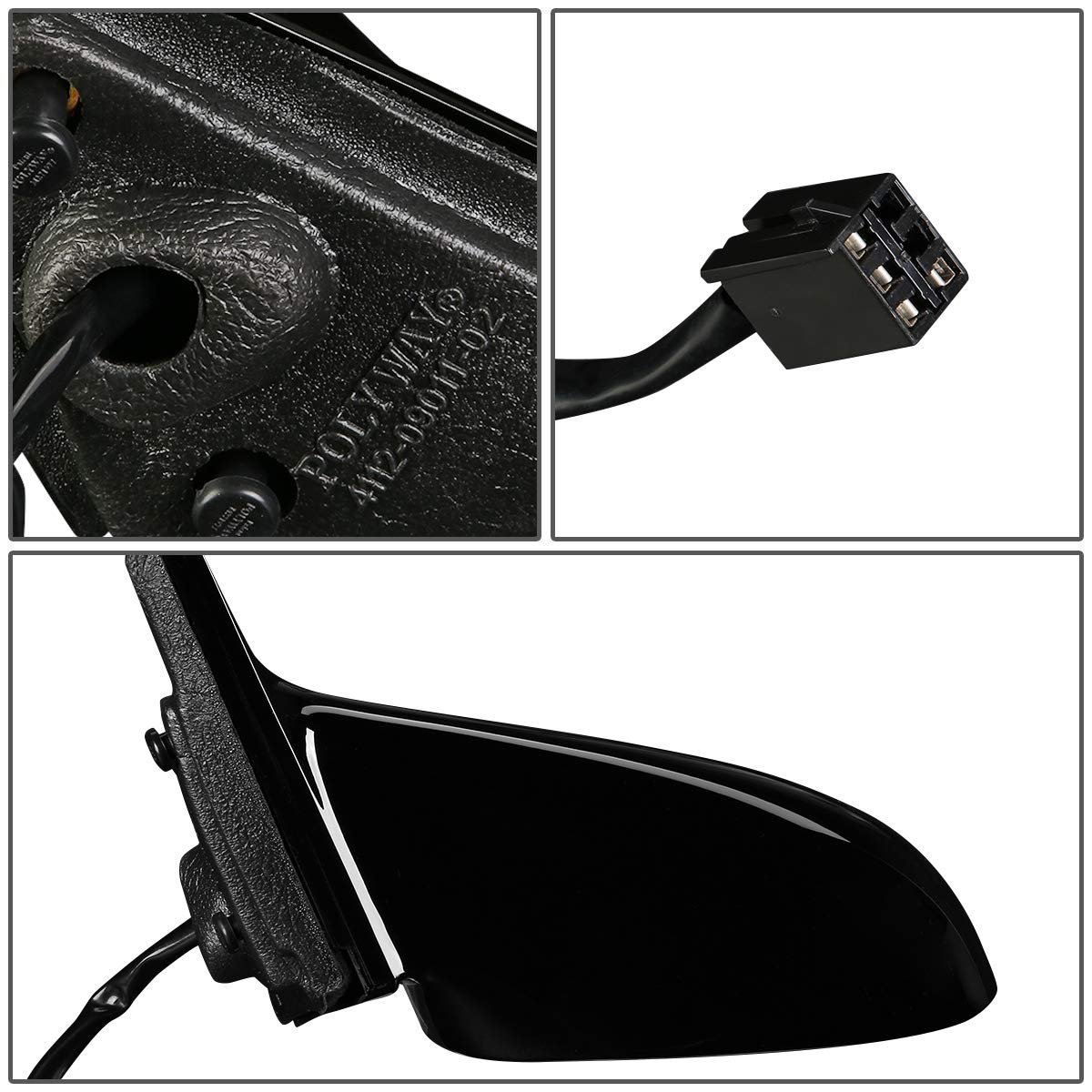 Pair Powered Heated Side View Door Mirrors For Chrysler Concorde Lhs 1993-1997 Dodge Intrepid Eagle Vision Black Paintable