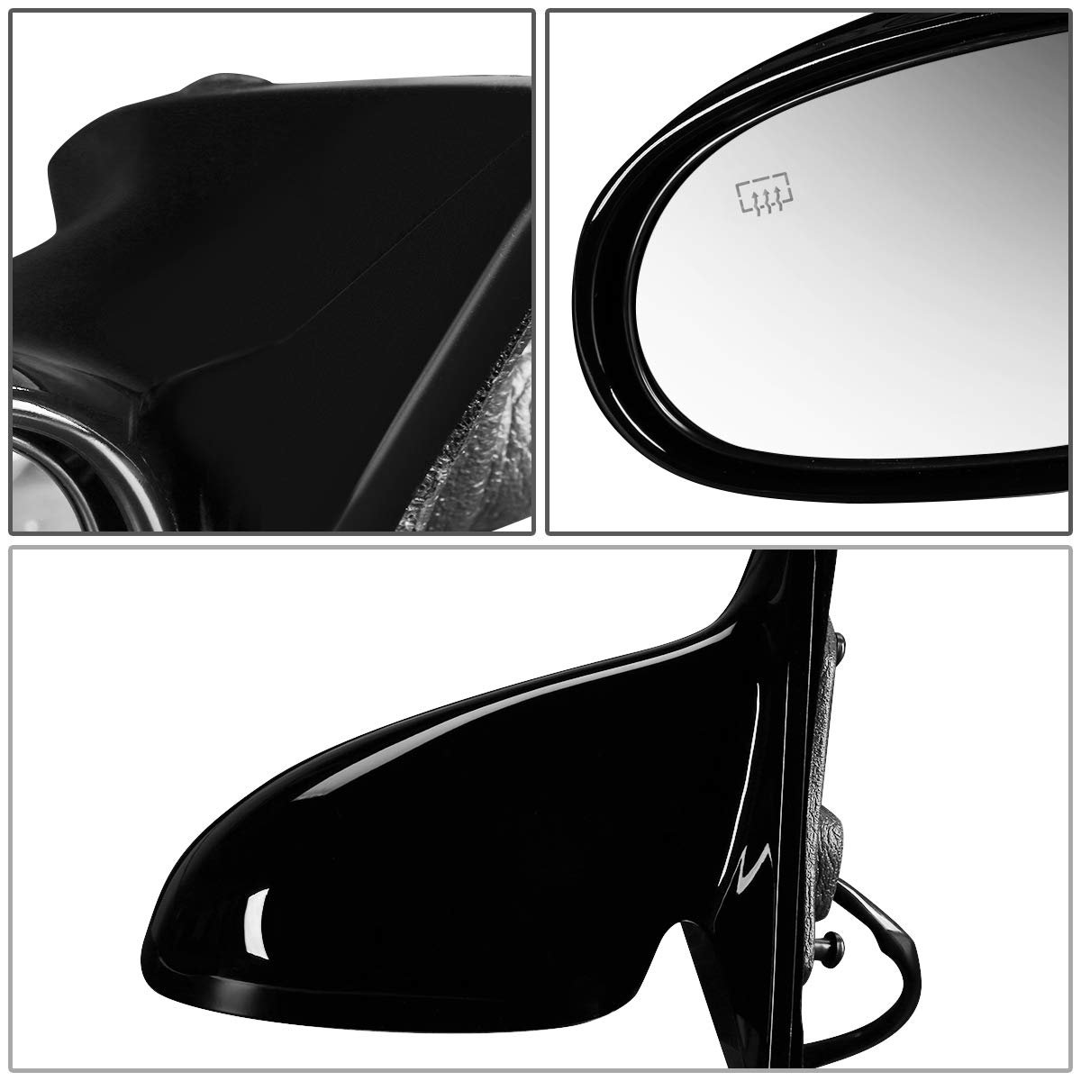 Pair Powered Heated Side View Door Mirrors For Chrysler Concorde Lhs 1993-1997 Dodge Intrepid Eagle Vision Black Paintable