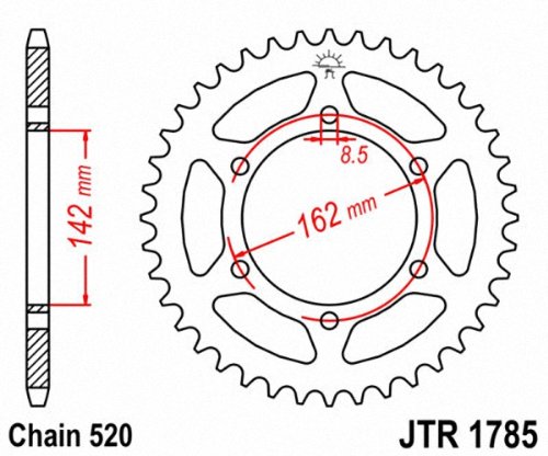 Jtr1785 48 48t Steel Rear Sprocket Black Painted C49 High Carbon