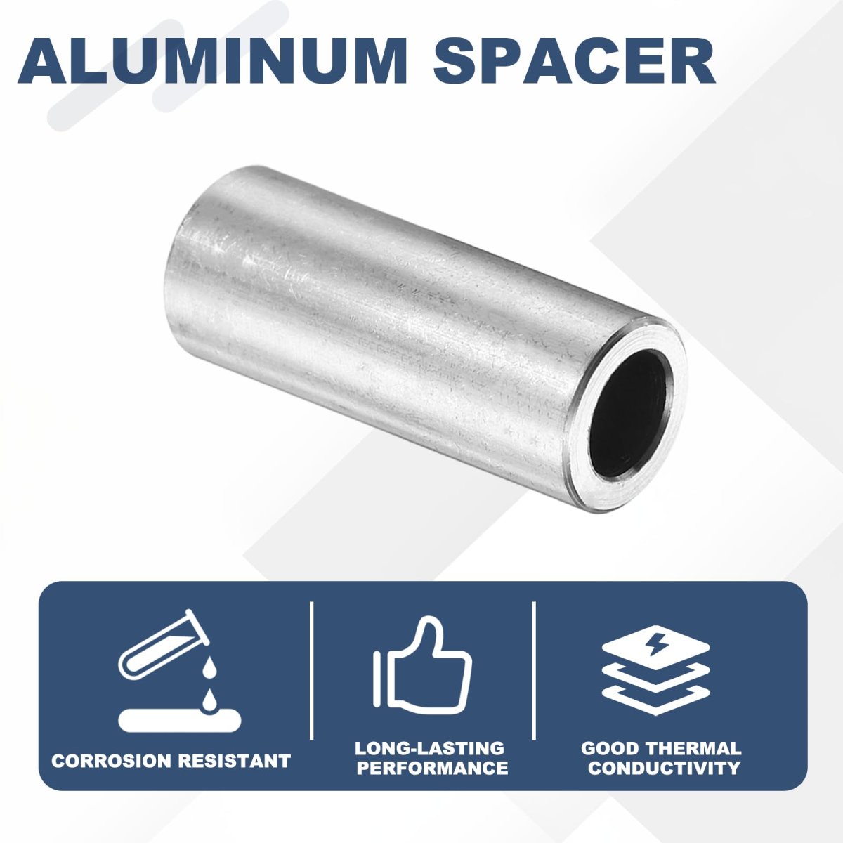 10pcs Aluminum Spacer 1 2 In Od X 5 16 Id 1-5 Length Round Metal Screw Standoff Bushing Plain Finish Unthreaded For Screws