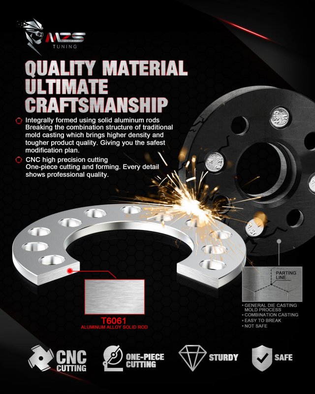 Wheel Spacers 1 4 In 6mm Cnc Aluminum 5 Lug 1 2 For 5x108 5x101 6 5x110 5x112 5x114 3 5x98 5x100 5x115 4 Pieces