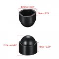 Uxcell Plastic Dome Bolt Nut Protection Cap Covers M12 19mm Hex Screw Cover Black 100pcs