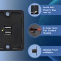 Rv Usb Charger Outlet Two Ports With Led Indicator 9-16v Input 5v Output 2 4 Amp Rectangular Black Rp-1982