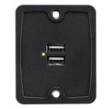Rv Usb Charger Outlet Two Ports With Led Indicator 9-16v Input 5v Output 2 4 Amp Rectangular Black Rp-1982