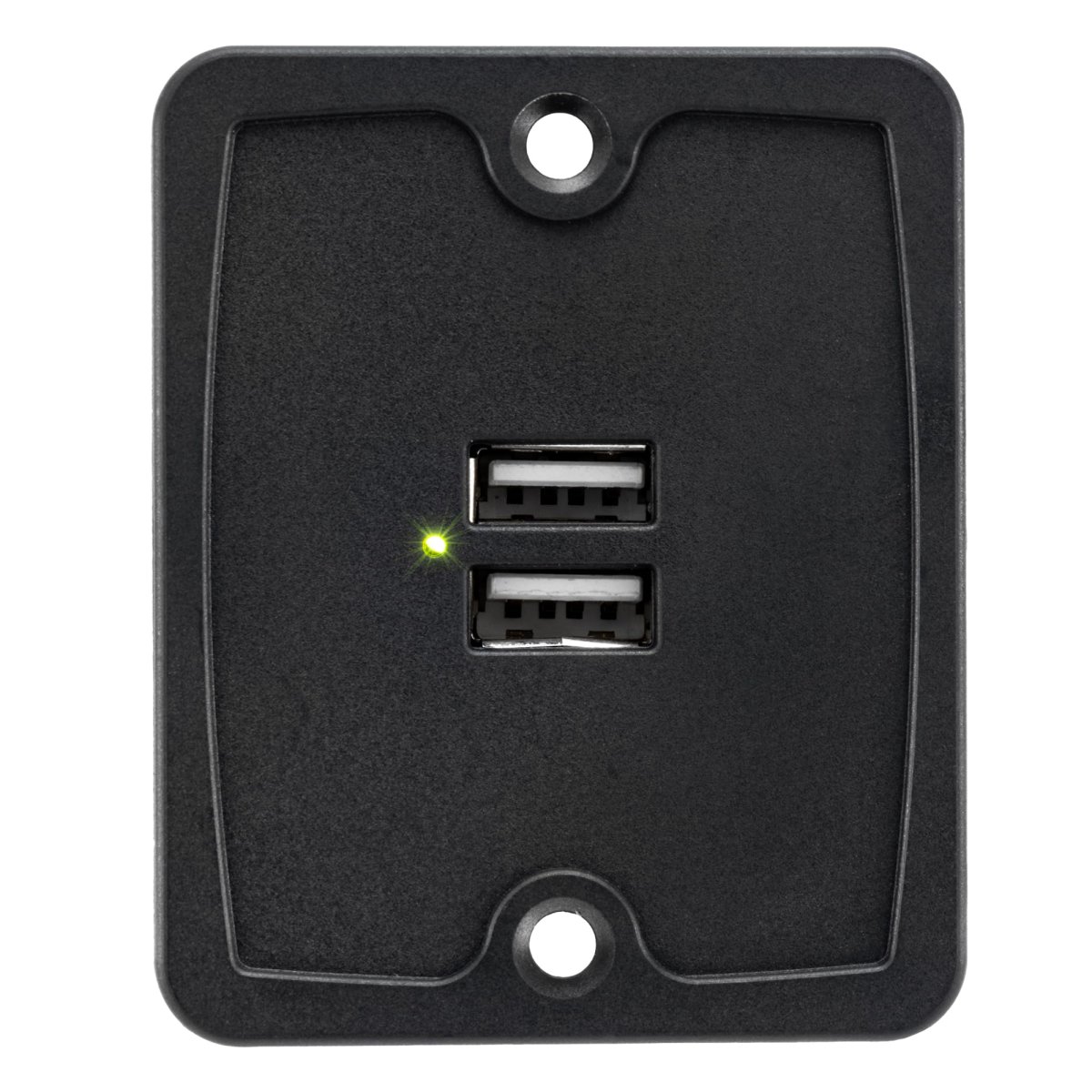 Rv Usb Charger Outlet Two Ports With Led Indicator 9-16v Input 5v Output 2 4 Amp Rectangular Black Rp-1982