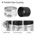 Uxcell Flexible Pipe Coupling 72-81mm Connector With Stainless Steel Hose Clamps Repair Clamp For Plastic And Metal Pipes