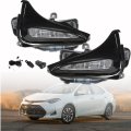 1 Pair Of Fog Light Assembly Drl With Bulbs And Wiring Kit Replacement For 2017-2019 Corolla L Le Xle 