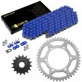 Caltric O-ring Blue Drive Chain Sprockets Kit Compatible With Kawasaki Ex500 Ex-500 Ninja 500 500r 1994-2009
