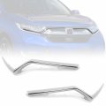 Hecasa Headlight Molding Compatible With 2017-2019 Honda Cr-v Crv Front Bumper Head Light Grille Trim Chrome Replace For