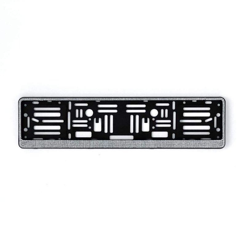 Diamond Style Euro License Plate Holder Universal Mounting Frame Bracket With Crystal Rhinestones For Cars 20 5 In X 4