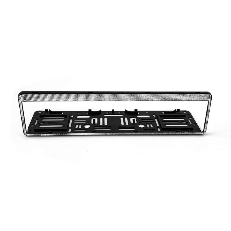 Diamond Style Euro License Plate Holder Universal Mounting Frame Bracket With Crystal Rhinestones For Cars 20 5 In X 4