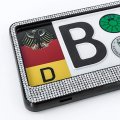Diamond Style Euro License Plate Holder Universal Mounting Frame Bracket With Crystal Rhinestones For Cars 20 5 In X 4