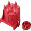 Aip Electronics New Red V6 Gm Efi Cap And Rotor Set With Male Terminals Compatible 1982-1996 Chevy Oldsmobile Gmc 4 3 Tbi Oem