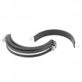 Rubber 70mm Dia Lined U Shaped Wire Cable Hose Pipe Holder Clamps Clips 5pcs 
