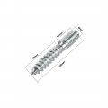 Uxcell M10 Hanger Bolts Length 2 50mm Double Headed Self-tapping Screw 10mm Wood Joint Furniture Legs 8pcs