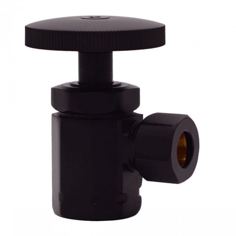 Westbrass D103k20-12 1 2 Ips X 3 8 Od 20 Corrugated Riser Supply Line Kit With Round Handle Angle Shut Off Valve For Faucet And
