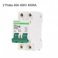 Uxcell Miniature Circuit Breaker Dz47-63 2 Poles 40a 400v Din Rail Mount C40 C Curve