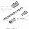 Uxcell Metric Tap And Drill Bit Set M4 X 0 75 Thread 3 2mm Black Oxide Twist Straight Flute Tapping Threading Repair Tool Kit
