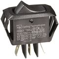 Nte Electronics 54-061 Nylon Miniature Snap-in Rocker Switch Spdt Circuit On-none-on Action Black Polyester Or Actuator 0 250 