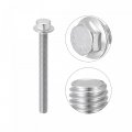 Uxcell M5x50mm Hex Serrated Flange Bolts Screws Metric Thread 304 Stainless Steel 25pcs