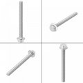 Uxcell M5x50mm Hex Serrated Flange Bolts Screws Metric Thread 304 Stainless Steel 25pcs