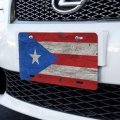 Graphics More Rustic Distressed Puerto Rico Flag Wood Look Novelty Metal Vanity Tag License Plate 