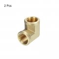 Uxcell 90 Degree Barstock Street Elbow Pipe Fitting 1 2 Inch Npt Female To 2pcs Forged Brass Hose Fittings Adapter For Gas Air