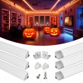 Muzata 6-pack 3 3ft 1meter V Shape Led Aluminum Channel System With Milky White Cover Profile For Strip Lights Diffuser Under 