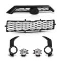 Front Bumper Upper Lower Grill Fog Lights Set For Toyota 4runner Sr5 2014-2019 To1036148 To1038173 Black 