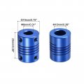Uxcell 1pcs 8mm To 10mm Aluminum Alloy Shaft Coupling L25xd19 Flexible Coupler With Screws For Encoders And Motors Blue