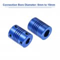 Uxcell 1pcs 8mm To 10mm Aluminum Alloy Shaft Coupling L25xd19 Flexible Coupler With Screws For Encoders And Motors Blue