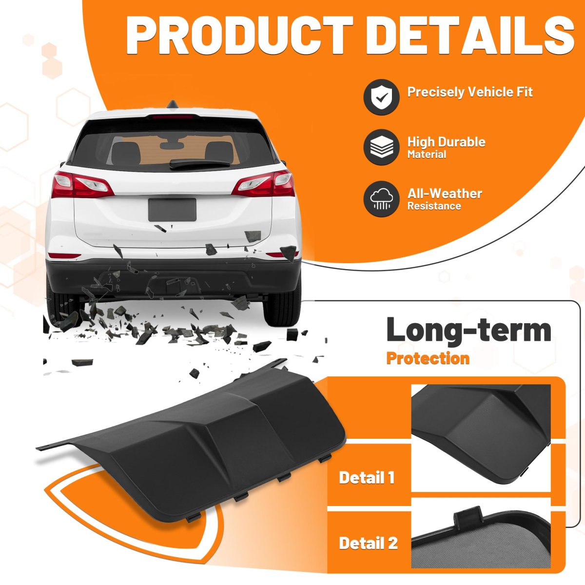 Rear Trailer Hitch Cover Panel For 2018-2021 Chevy Chevrolet Equinox Replacement 84256326 Gm1144128 Pp Plastic Textured