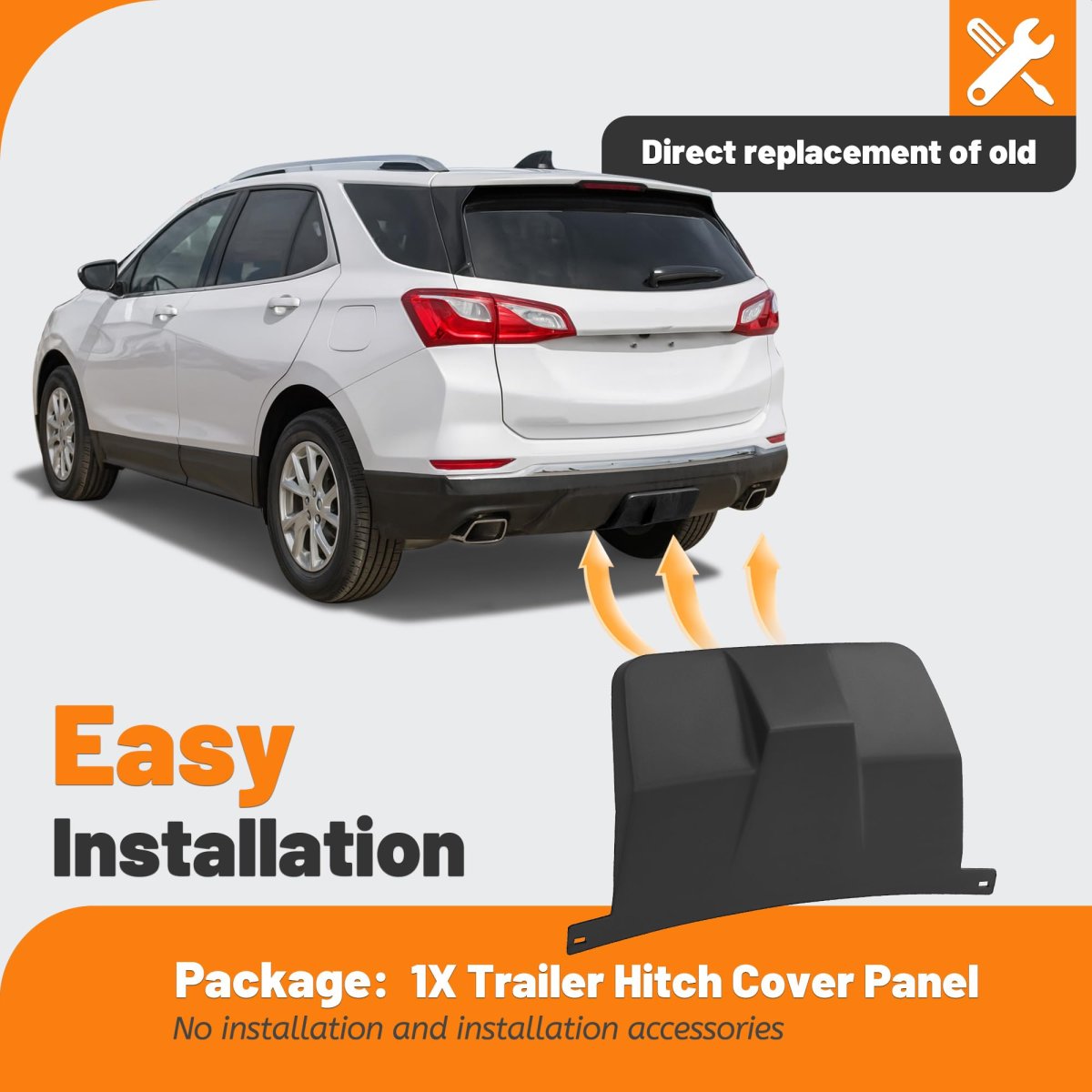 Rear Trailer Hitch Cover Panel For 2018-2021 Chevy Chevrolet Equinox Replacement 84256326 Gm1144128 Pp Plastic Textured