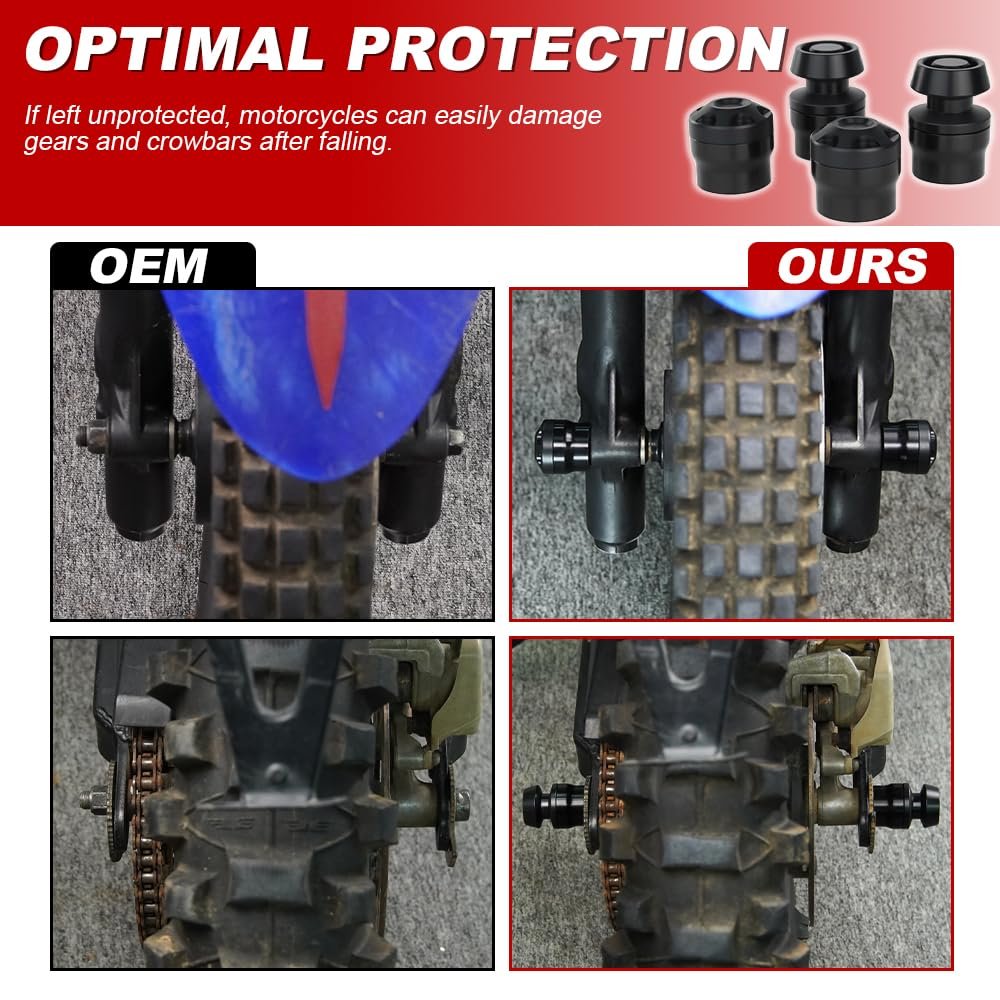Front Rear Axle Sliders Crash Protector With Swing Arm Bobbins For Xt250 2008 2024 Tw200 1987 Tt R110e R125 R230 Ybr Dt 125