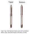 Uxcell Metric Hand Tap M4 Thread 0 7 Pitch 3 Straight Flutes H2 Alloy Tool Steel Bottom Er Screw Tap Set Tapping Tools For