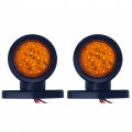 All Star Truck Parts 2pc Amber Red 32-led Double Face Rubber Surface Mount Short Pedestal Fender Side Marker Light Trailer 