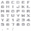 Personalized Set Of Chrome Auto Letters And Numbers Crystal Style