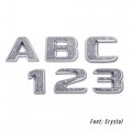 Personalized Set Of Chrome Auto Letters And Numbers Crystal Style