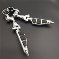 Xkh Group Motorcycle Chrome Short Angled Adjustable Peg Mounting Kit Stiletto Shape Footrest Foot Pegs For V-star Roadstar