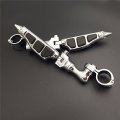 Xkh Group Motorcycle Chrome Short Angled Adjustable Peg Mounting Kit Stiletto Shape Footrest Foot Pegs For V-star Roadstar