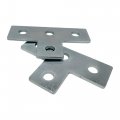 4 Hole T Shaped Flat Plate Connector For 1 2 Bolt In 1-5 8 Strut Channel Heavy Duty Electro-galvanized