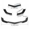 Hecasa 3pcs Front Bumper Lip Compatible With 2011-2014 Dodge Charger Srt Model Spoiler Air Chin Body Kit Splitter Black