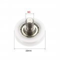 Uxcell Bearing Roller With Threaded Rod 22x6mm M6 U Groove For Sliding Door Track Guide Nylon White