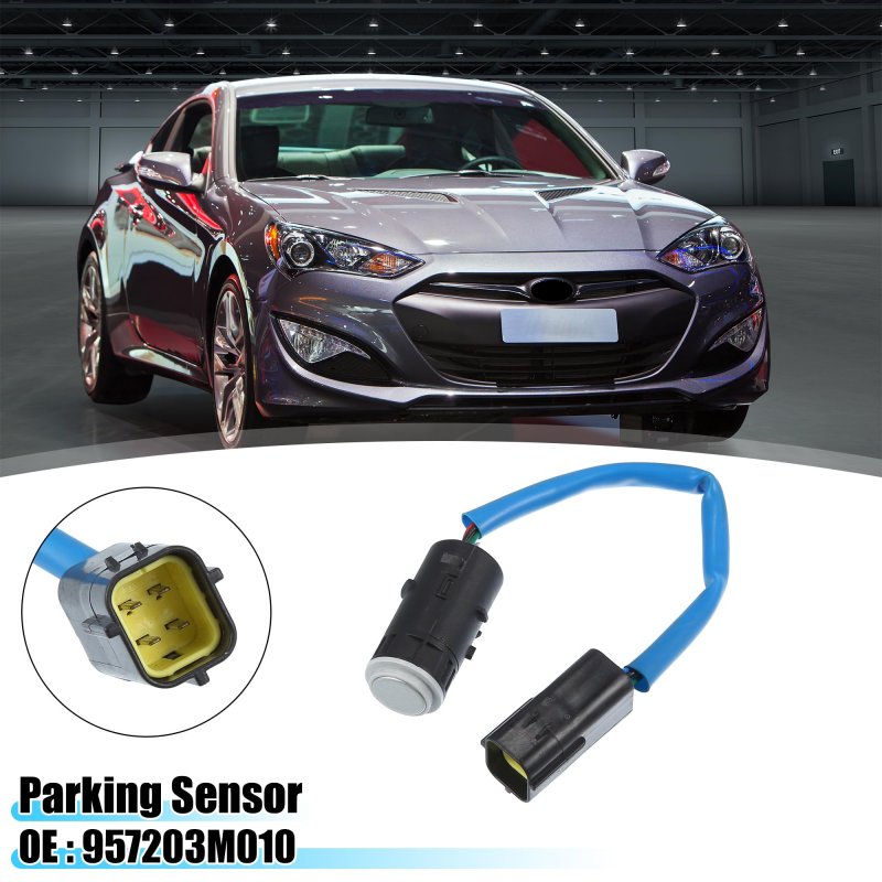 Car Bumper Reverse Parking Assist Sensor For Hyundai 4 6 Sedan 4-door 2011-2014 No 957203m010 Plastic Metal Rubber Silver Tone